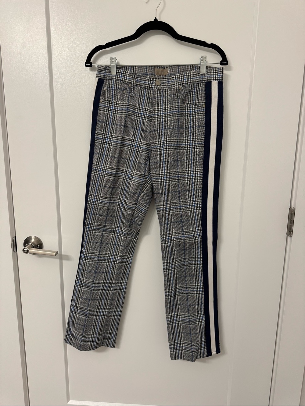 Mother Plaid Jeans with Stripe